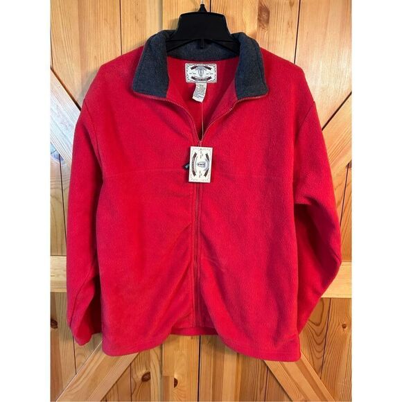 Carolyn Taylor Size M Red Zip Up Fleece Jacket Nwt (4149) - Picture 1 of 5